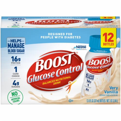 Boost glucose control very vanilla balanced nutritional drink 12 count