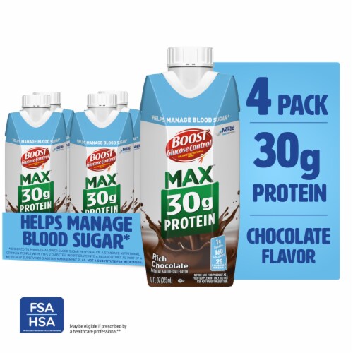 BOOST Glucose Control Max Ready to Drink Chocolate Protein Shake Multipack Perspective: front