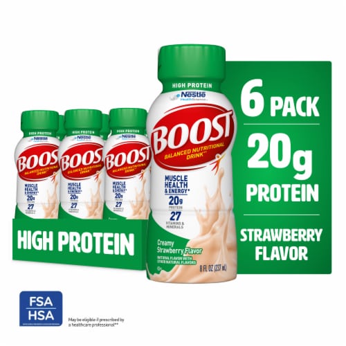 Boost® High Protein Creamy Strawberry Balanced Nutritional Drink Perspective: front