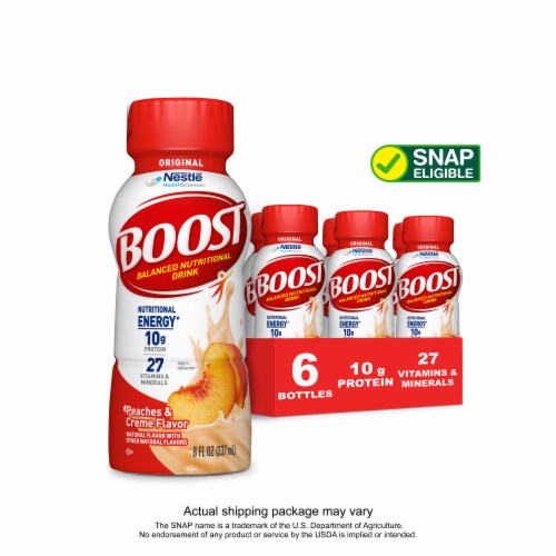 Boost® Original Peaches & Creme Complete Nutritional Drinks Perspective: front