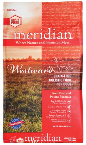 Meridian Beef Flavored Dog Food Perspective: front