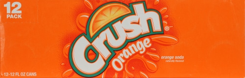 Crush Orange Soda Cans Perspective: front