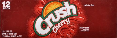 Crush Cherry Soda Cans Perspective: front