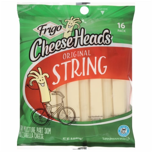 Frigo CheeseHeads Low Moisture Part Skim Original Mozzarella String Cheese Perspective: front