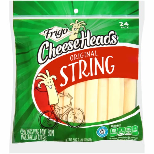 Frigo® Cheese Heads® Original Mozzarella String Cheese Perspective: front