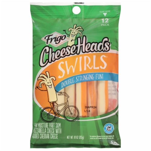 Frigo® Cheese Heads® Swirls® Mozzarella & Cheddar Cheese Perspective: front