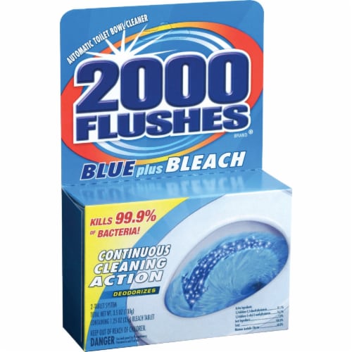 2000 Flushes® Blue Plus Bleach Automatic Toilet Bowl Cleaner Perspective: front