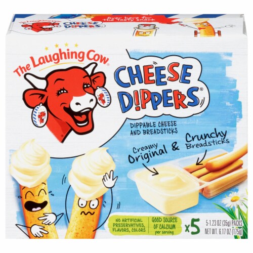 The Laughing Cow® Cheese Dippers® Dippable Cheese and Crunchy Breadsticks Perspective: front