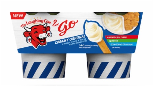 The Laughing Cow & Go Creamy Original Dippable Cheese & Breadsticks Perspective: front