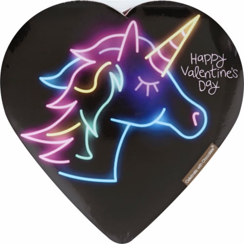 Elmer Chocolate Assorted Chocolates in Teen Heart Shaped Box Perspective: front