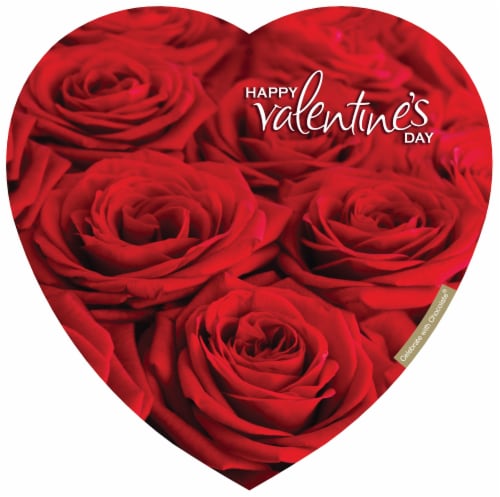 Elmer Chocolate in Rose Bouquet Heart Shaped Valentine Candy Gift Box Perspective: front