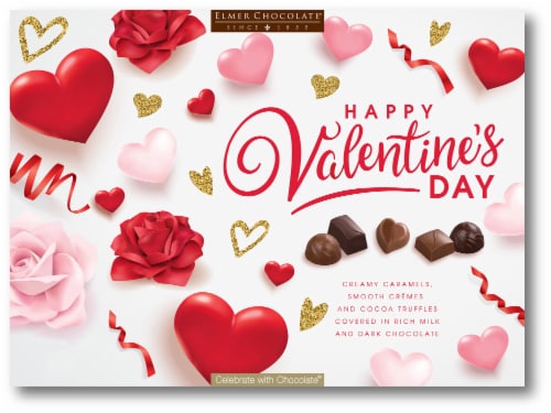 Elmer Chocolate® Assorted Valentine Chocolate Candy Gift Box Perspective: front