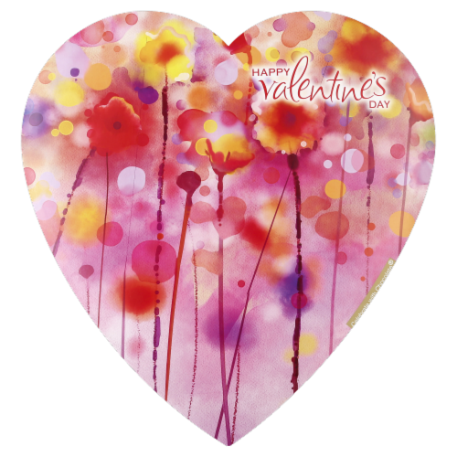 Elmer Chocolate Assorted Chocolates in Friendship Flowers Heart Shaped Box Perspective: front