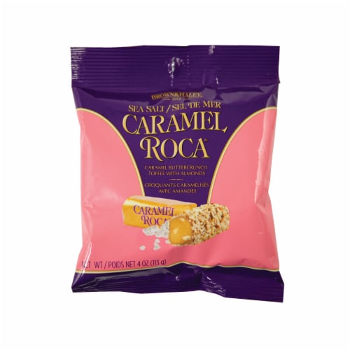 Brown & Haley Sea Salt Caramel Roca Buttercrunch Toffee with Almonds Perspective: front
