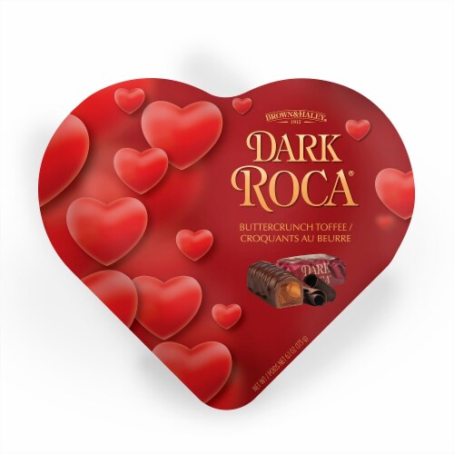 Brown & Haley® Dark ROCA® Valentine's Day Candy Heart Tin Perspective: front