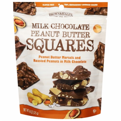 Brown & Haley® Milk Chocolate Peanut Butter Squares Candy Pouch Perspective: front
