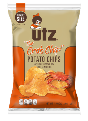 Utz The Crab Chip Potato Chips Perspective: front