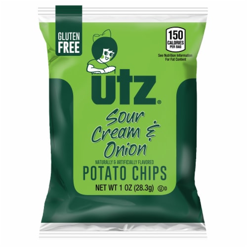 Utz Gluten Free Sour Cream & Onion Flavored Potato Chips Perspective: front