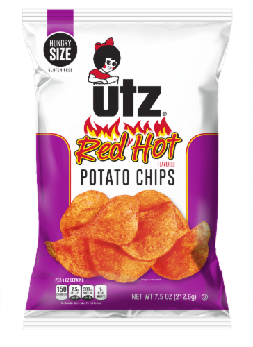 Utz Red Hot Potato Chips Perspective: front