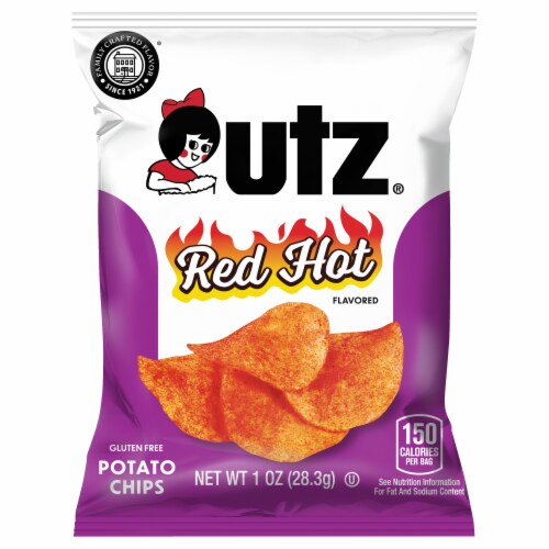 Utz Red Hot Flavored Potato Chips Perspective: front