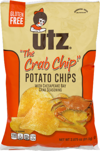 Utz "The Crab Chip" Potato Chips Perspective: front