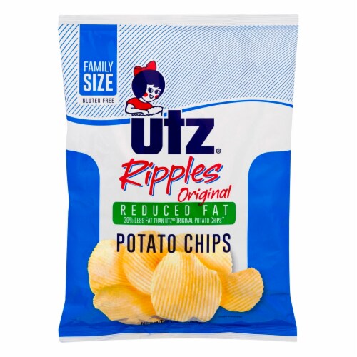 Utz Reduced Fat Ripple Potato Chips Perspective: front
