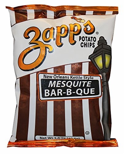 Zapp's New Orleans Kettle-Style Potato Chips, Mesquite BBQ | 30 bags Perspective: front