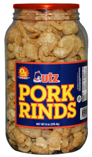 Utz Pork Rinds Barrel Perspective: front