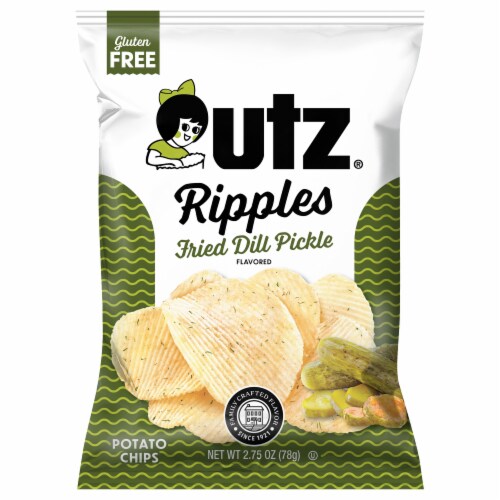 Utz® Ripples Fried Dill Pickle Potato Chips Perspective: front