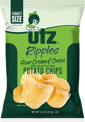 Utz® Ripples Sour Cream & Onion Potato Chips Perspective: front