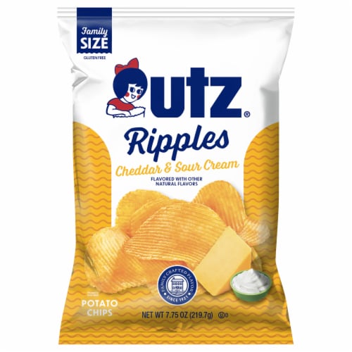 Utz® Cheddar & Sour Cream Ripples Potato Chips Perspective: front