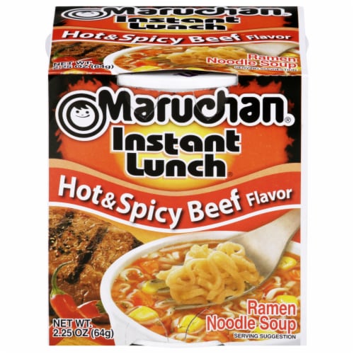 Maruchan® Instant Lunch Hot & Spicy Beef Flavor Ramen Noodle Soup Perspective: front