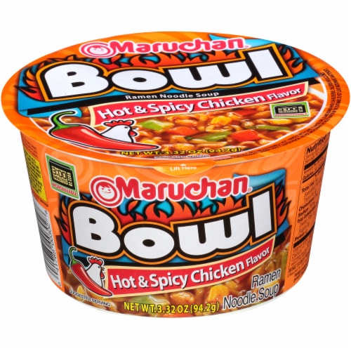 Maruchan® Hot & Spicy Chicken Ramen Noodles with Vegetables Bowl, 3.32 ...