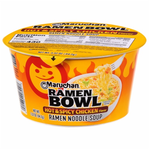 Maruchan® Hot & Spicy Chicken Ramen Noodles with Vegetables Bowl Perspective: front