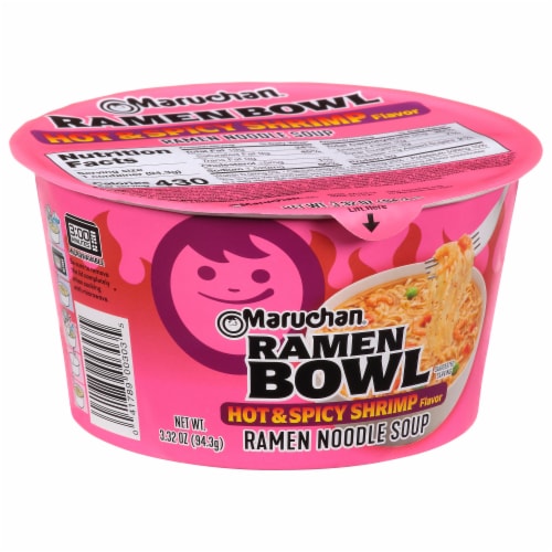 Maruchan® Hot & Spicy Ramen Noodles With Shrimp and Vegetables Bowl Perspective: front