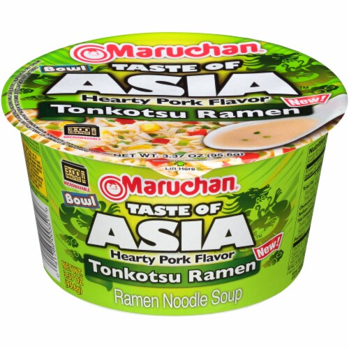 Maruchan Taste of Asia Hearty Pork Flavor Tonkotsu Ramen Noodle Soup Bowl Perspective: front