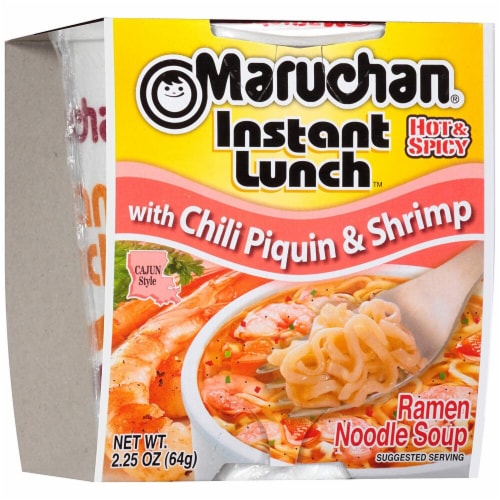 Maruchan Instant Lunch Chili Piquin & Shrimp Ramen Noodle Soup Perspective: front
