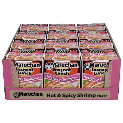 Maruchan Instant Lunch Hot & Spicy Shrimp Flavor Ramen Noodle Soup Perspective: front