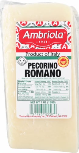 Ambriola Pecorino Romano Cheese Wedge Perspective: front