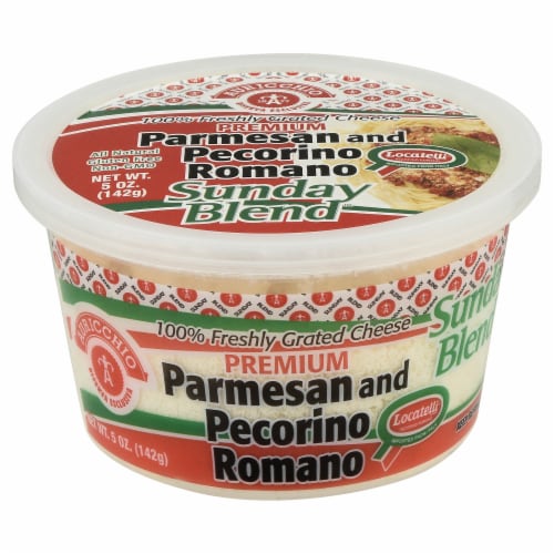 Auricchio Parmesan and Pecorino Romano Sunday Blend Cheese Perspective: front