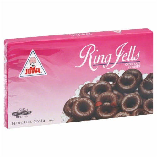 Joyva® Chocolate Covered Raspberry Jelly Rings Perspective: front