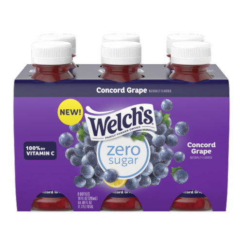 Welch's® Zero Sugar Concord Grape Drink Bottles Perspective: front