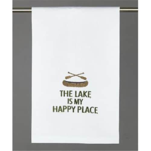 Peking Handicraft 04HRS1611WC 16 x 25 in. Lake is My Happy Place Kitchen Towel, Pack of 4 Perspective: front