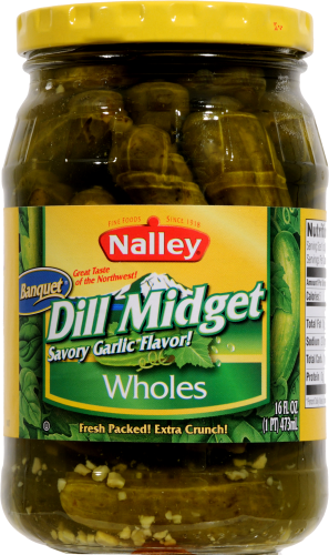 Nalley Whole Dill Midgets Pickles Perspective: front