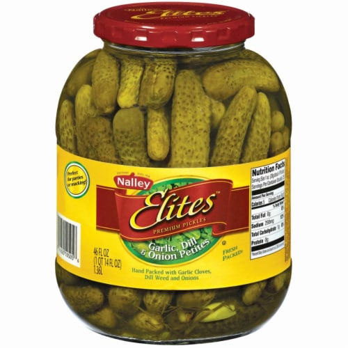 Nalley's Elites Garlic Dill & Onion Petite Pickles Perspective: front