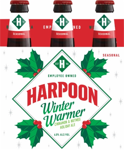 Harpoon® Winter Warmer Cinnamon & Nutmeg Holiday Ale Perspective: front
