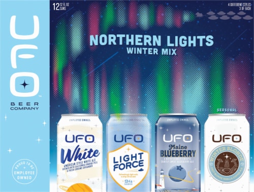 UFO Brewing Company™ Northern Lights Winter Mix Beer Perspective: front