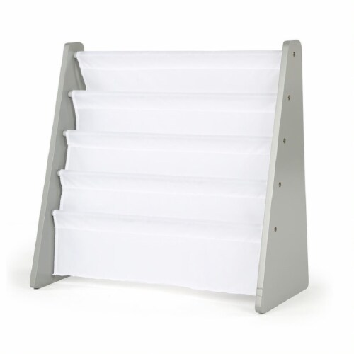 Humble Crew Insprire Kids Bookshelf 4 Tier Book Organizer - Gray Perspective: front