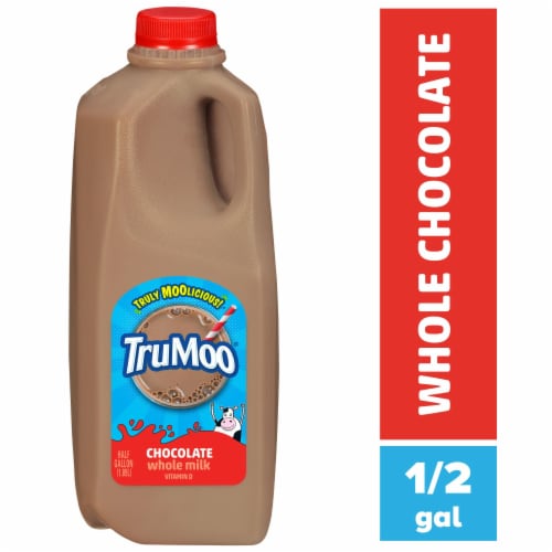 TruMoo Chocolate Whole Milk Half Gallon Perspective: front