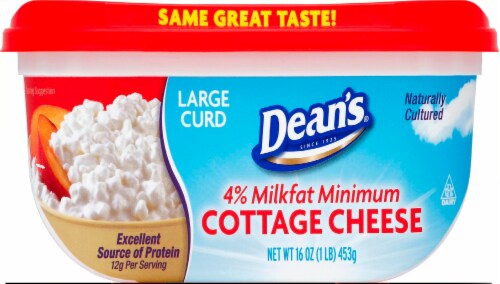 Dean's 4% Milkfat Large Curd Cottage Cheese Perspective: front